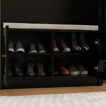 Hall Tree 63'' Wide with Bench and Shoe Storage Type 3