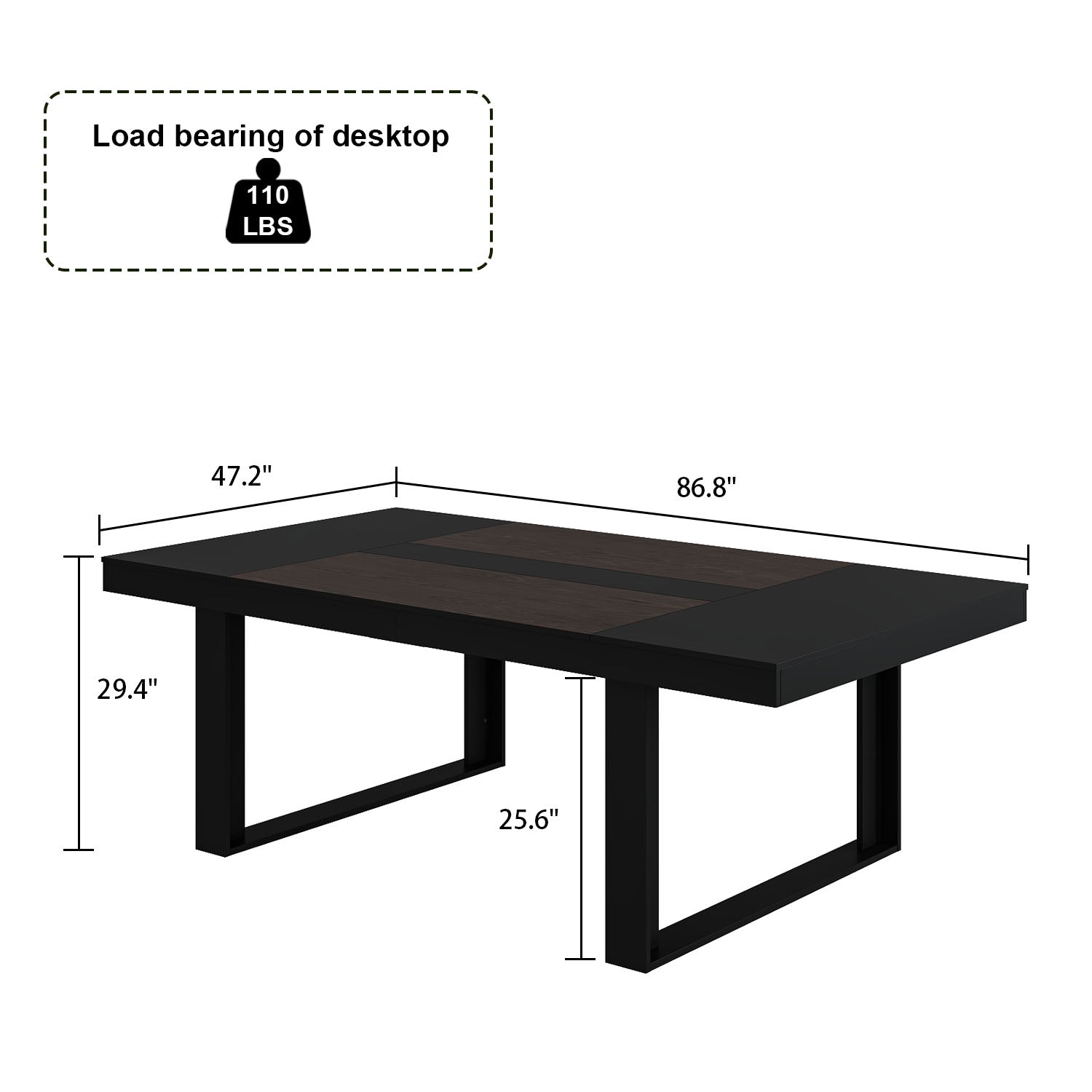 Large Conference Table Gaming Desk with Wood Grain for Reception
