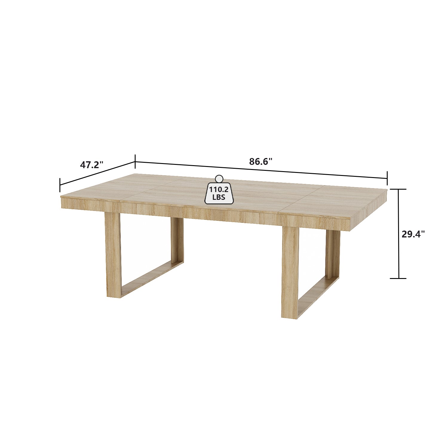 Large Conference Table Gaming Desk with Wood Grain for Reception