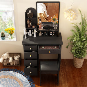 Makeup Vanity Dressing Table Dresser Set with 5 Drawers