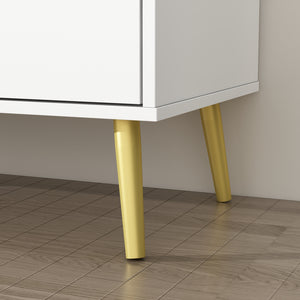 Modern 6-Drawer Double Dresser Seaside Cabinet with Metal Legs