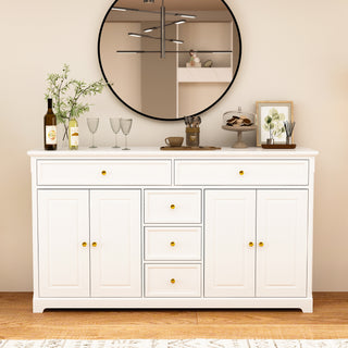 Sideboard Contemporary Buffet Storage Cabinet with Drawers & Doors Buffet Cabinet