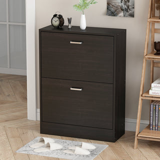 Shoe Cabinet with 2 Flip Drawers for Entryway Modern Shoe Storage Cabinet