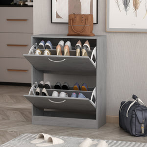 Shoe Cabinet with 2 Flip Drawers for Entryway Modern Shoe Storage Cabinet Freestanding Shoe Rack Storage Organizer
