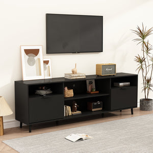 Wide TV Stand Media Console Gaming Entertainment Center with Storage Cabinet