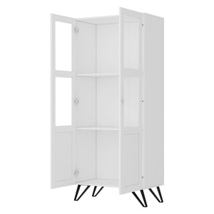 Wooden Bookcase 3-Tier Storage Bookshelf Display Cabinet 70"W