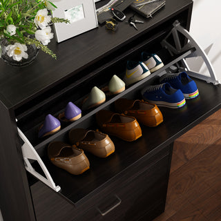 Shoe Cabinet with 3 Flip Drawers for Entryway Freestanding Shoe Rack Storage Organizer