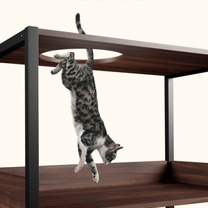 Large Litter Box Enclosure Wood Cat Washroom for Self Cleaning Litter Box
