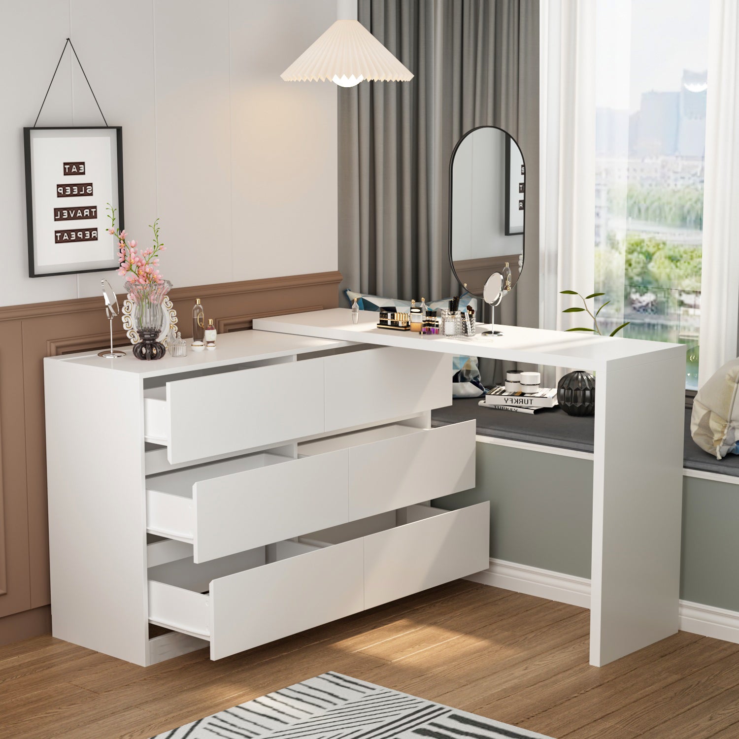 L Shaped Dressing Tables - Buy L Shaped Dressing Tables Online at Best  Prices In India | Flipkart.com