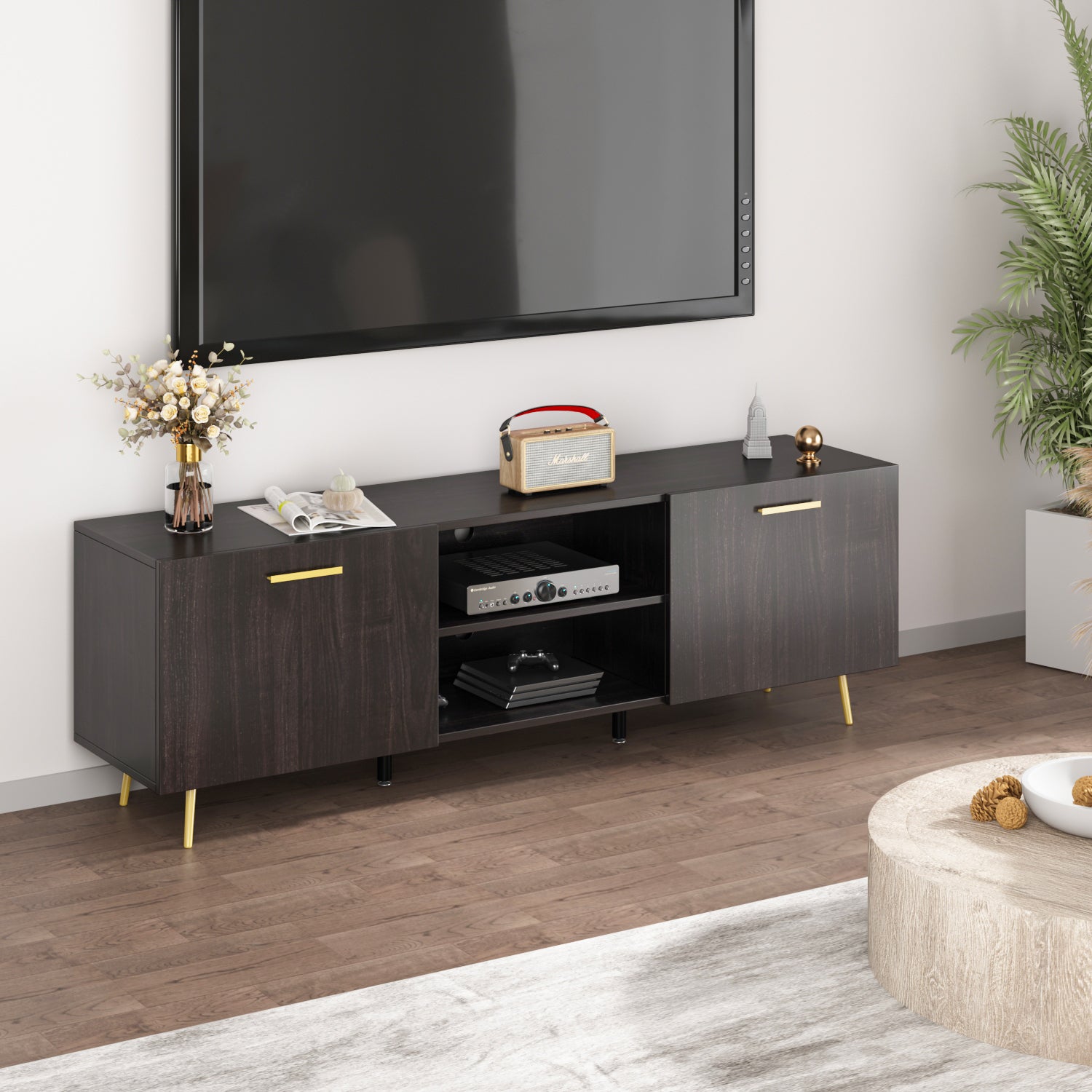 Morden TV Stand Storage Media Console Entertainment Center with Storage