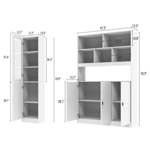 Kitchen Pantry Cupboard Console Table with Open Cubes for Living Room Dining Room
