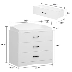 Changing Table 3-Drawer Nursery Storage Dresser Chest