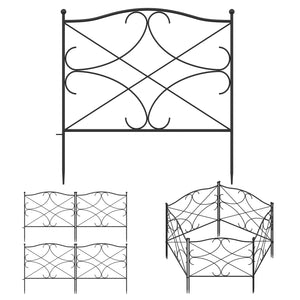 Decorative Garden Fence Temporary Fencing Metal Fence Panel A Set of 5