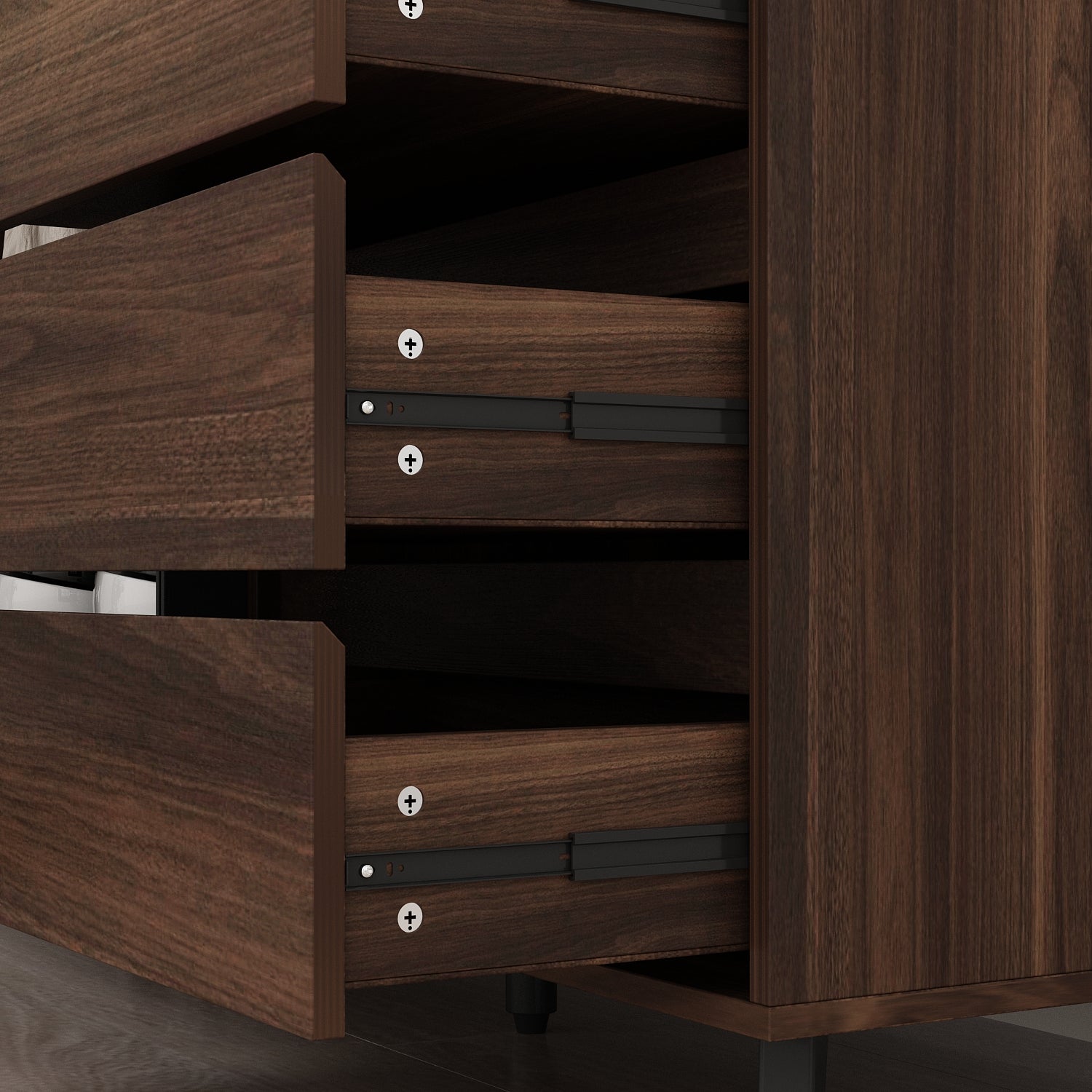 Storage Sideboard Cabinet Cupboard with Drawers and Glass Doors for Kitchen Organization
