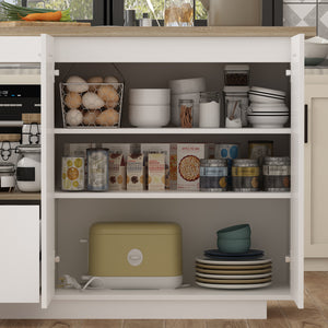 Kitchen Island with Open Storage and Adjustable Shelf Modern Style