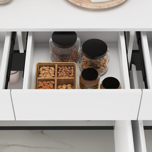 Modern Buffet 4 Doors & 4 Drawers Kitchen Storage Sideboard Cabinet