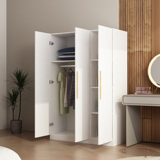 Armoire Solid Wood Clothes Organizer Storage Cabinet Large Wardrobe Family Closet Hanging Rods, Storage Cabinets