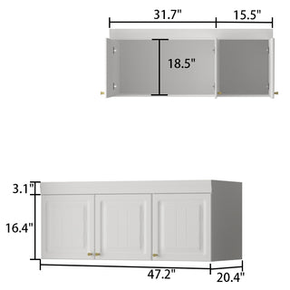 Wardrobe Heavy Duty Clothes Closet Storage Cabinet Armoire with Metal Handles for Small Living
