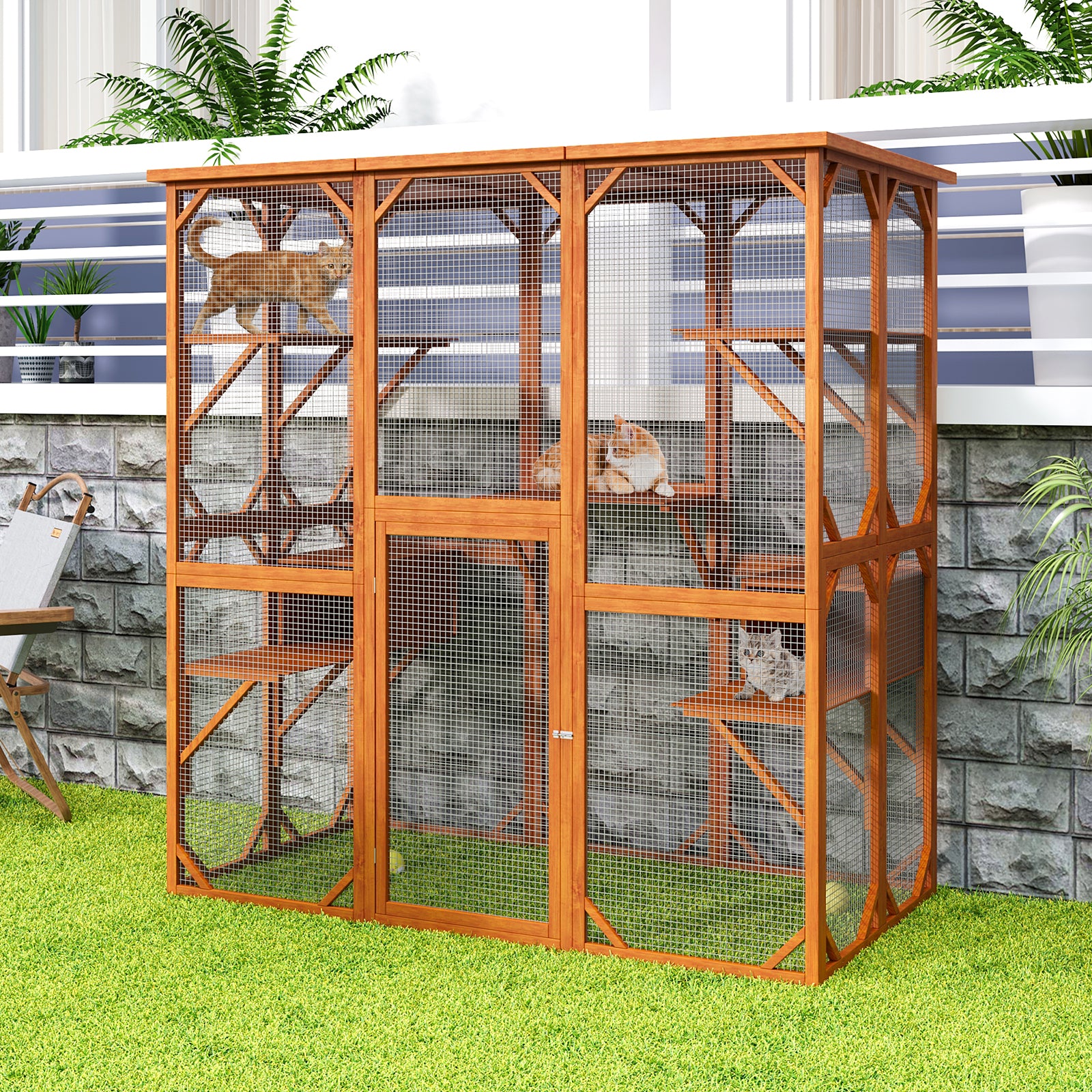 Large Outdoor Cat House Outdoor Catio Kitty Shelter