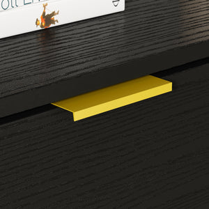 Vertical Chest 3-Drawer Nightstand Dresser Storage Sideboard with Metal Legs for Bedroom