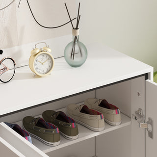 Rack Storage Organizer White Entryway Shoe Storage Cabinet for Heels
