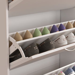 Modern Shoe Storage Cabinet with 3 Flip Drawers Wood Shoe Rack Storage Organizer for Entryway Hallway