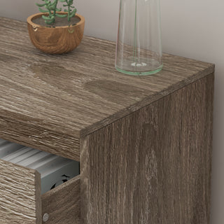 Distressed Sideboard 6-Drawer Storage Buffet Display Table Grain Texture for Living Room and Kitchen