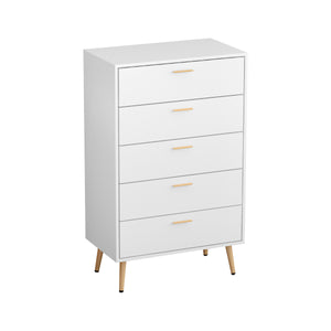 Contemporary Chest Cabinet Versatile Dresser with 5 Large Storage Space Drawers