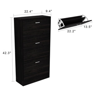 Shoe Cabinet with 3 Flip Drawers for Entryway Freestanding Shoe Rack Storage Organizer